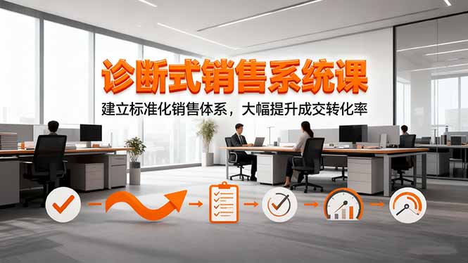 诊断式销售系统课,建立标准化销售体系,大幅提升成交转化率-丰收创业
