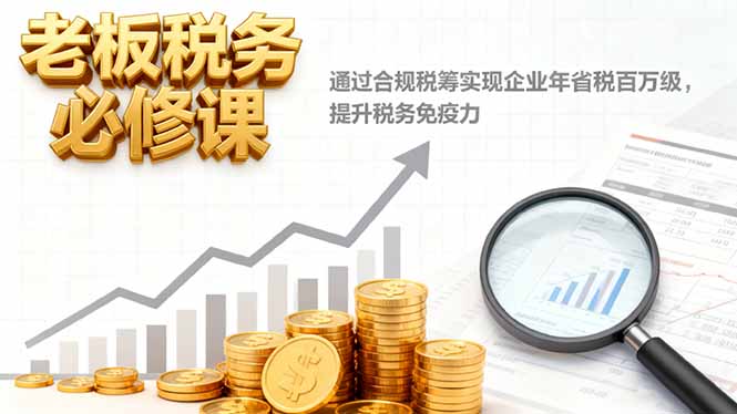 老板税务必修课,通过合规税筹实现企业年省税百万级,提升税务免疫力-丰收创业