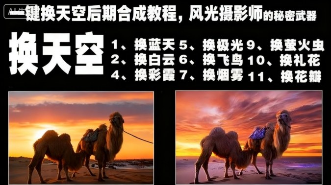 一键换天空后期合成教程，风光摄影师的秘密武器-丰收创业
