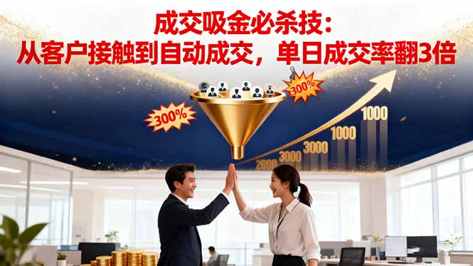 吸金成交营销必杀技:从客户接触到自动成交,单日成交率翻3倍-丰收创业