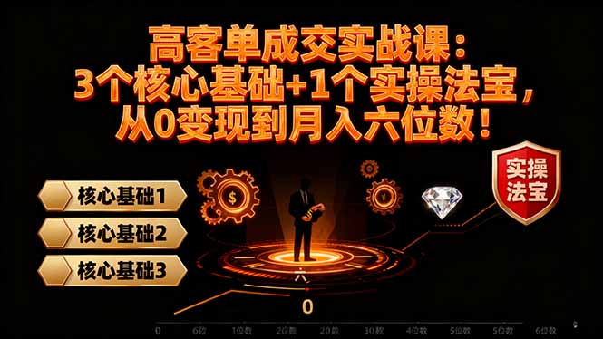 高 客单成交实战课:3个核心基础+1个实操法宝,从0变现到月入六位数!-丰收创业