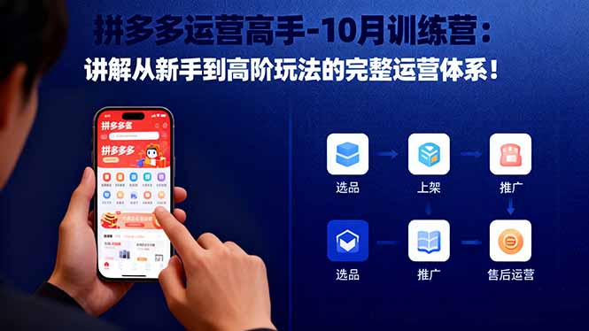 拼多多运营高手-10月训练营:讲解从新手到高阶玩法的完整运营体系!-丰收创业