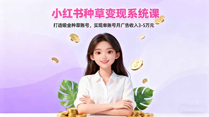 小红书种草变现系统课：打造吸金种草账号，实现单账号月广告收入3-5万元-丰收创业