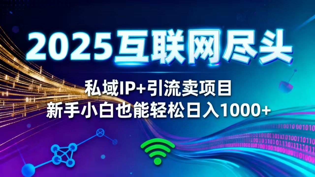 2025网创尽头王炸项目!私域 IP + 精准引流,新手小白在家躺赚日入 1000+-丰收创业