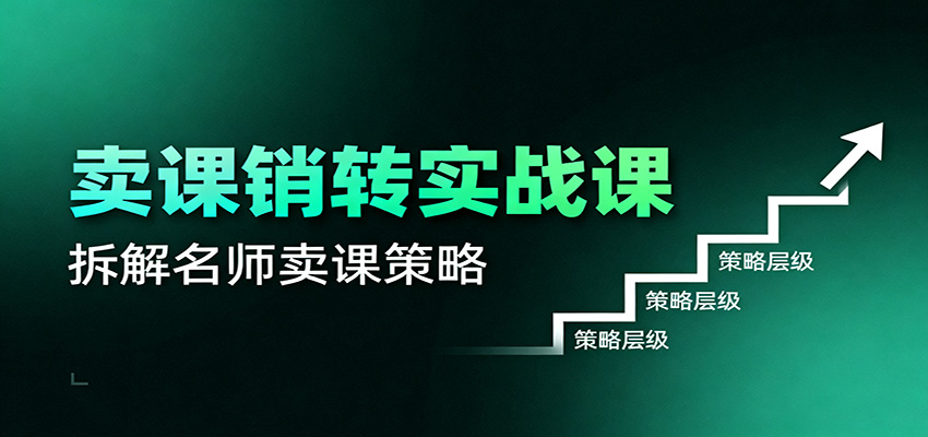 卖课销转实战课:卖课营销模型、销转公式、千万名师亿级卖课术-丰收创业
