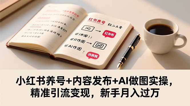 小红书养号+内容发布+AI做图实操,精准引流变现,新手月入过万-丰收创业