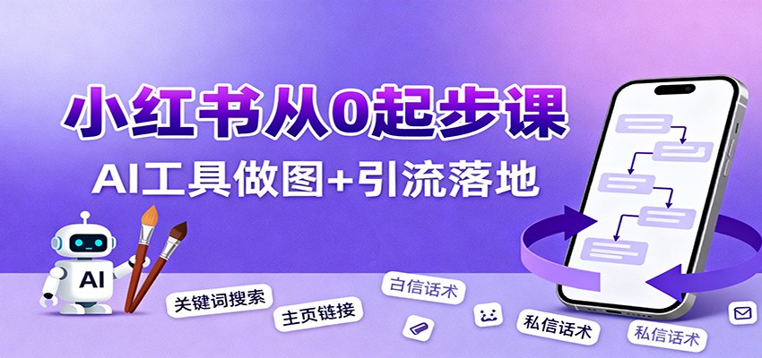小红书引流从0起步，养号、内容发布、运营、AI工具做图，引流落地-丰收创业