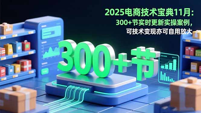 2025电商技术宝典11月:200+节实时更新实操案例,可技术变现亦可自用放大-丰收创业