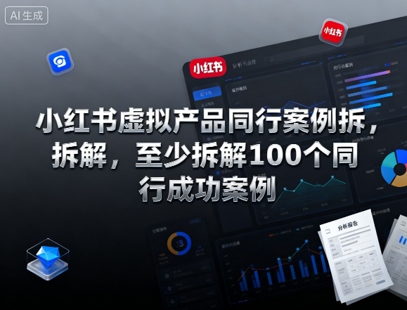 小红书虚拟产品同行案例拆解,至少拆解100个同行成功案例(更新)-丰收创业