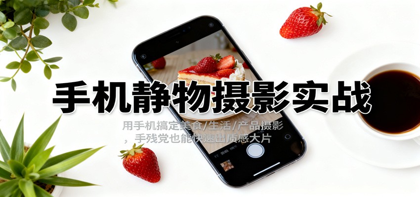 手机静物摄影实战,用手机搞定美食/生活/产品摄影,手残党也能快速出质感大片-丰收创业