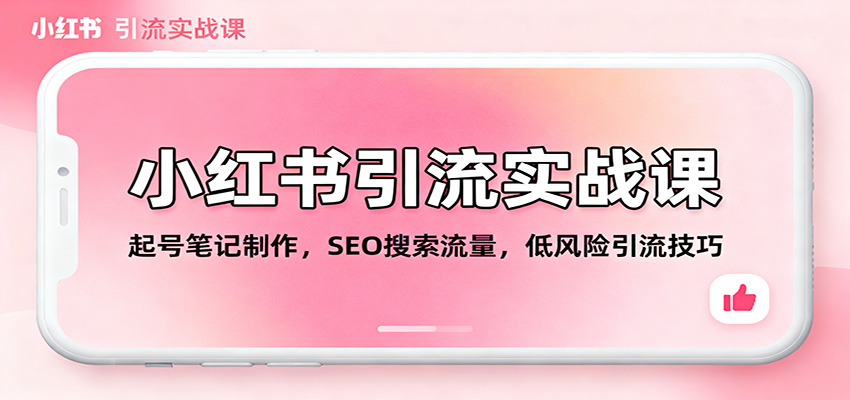 小红书引流实战课:起号笔记制作,SEO搜索流量,低风险引流技巧-丰收创业